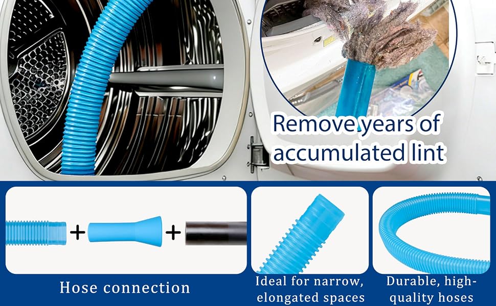 Dryer Vent Cleaner Kit,4 Pieces Dryer Lint Cleaner Vacuum Attachment &amp;amp; Brush Tool