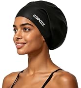 COPOZZ Extra Large Swim Cap 11.61x11.22 in, Swim Cap for Long Hair, Braids, Dreadlocks, Comfortab...