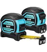 DURATECH Magnetic Tape Measure 16FT with Fractions 1/8, 2 Pack Retractable Measuring Tape, Easy t...
