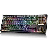 DELUX KM87PRO 80% Wireless Mechanical Gaming Keyboard, 87 Swappable Keys, Customizable TKL Keyboa...