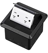 KYHSHJ Pop Up Floor Electrical Outlet Box Kit,20 Amp Stainless Steel TR Tamper-Resistant Duplex R...