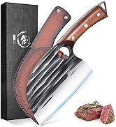 ROCOCO Serbian Chef Knife Butcher Cleaver Knife with Sheath for Kitchen Outdoor BBQ Camping Birth...