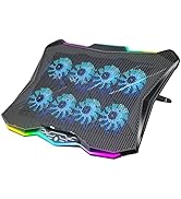 AICHESON Gaming Laptop Cooling Pad with 8 Fans, RGB Computer Stand for 15.6-17.3 Inch