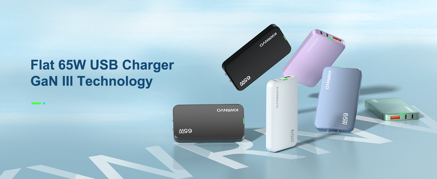 KWRNVO 65W Flat USB C Charger