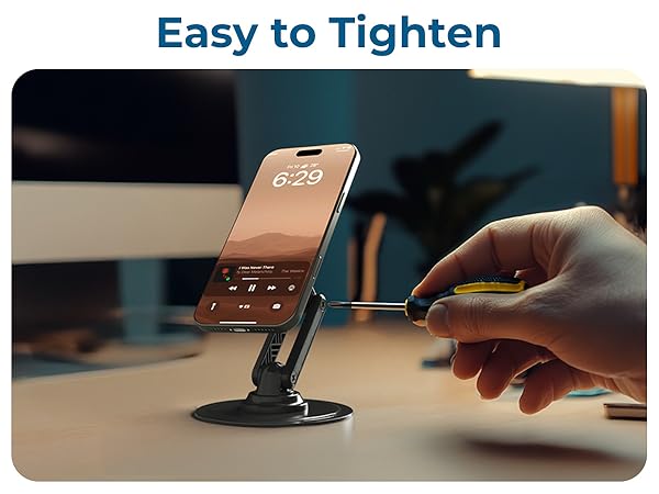 Keep it tight for a sturdy hold. This magnetic phone holder for desk is your iPhone desk holder.