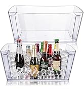 11.5L Ice Bucket for Parties 2PCS, 3.05Gal Commercial Drink Cooler for Champagne/Beer/Cocktails, ...