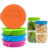 ORIGINAL CREATOR-4 Pack Silicone Mason Jar Lids for Ball, Kerr and More,Fit Regular Mouth &amp; Wide ...