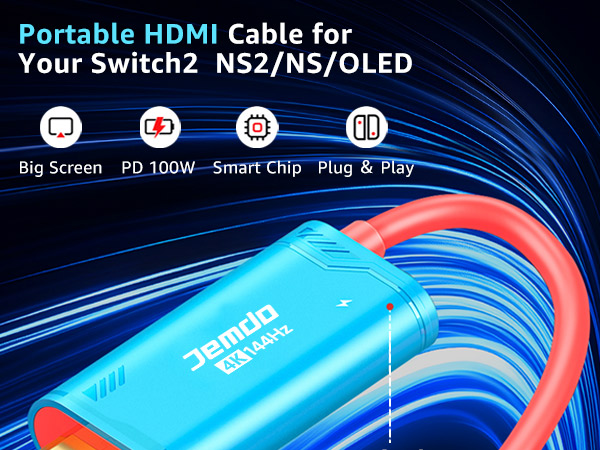 For Switch/OLED/Switch 2 HDMI Cable
