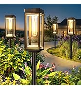 Bright Solar Pathway Lights, 8 Pack Upgraded Solar Lights Outdoor Waterproof, Auto On/Off, 15+ Ho...