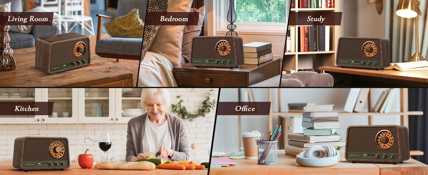 fm radio with bluetooth for home, kitchen, office