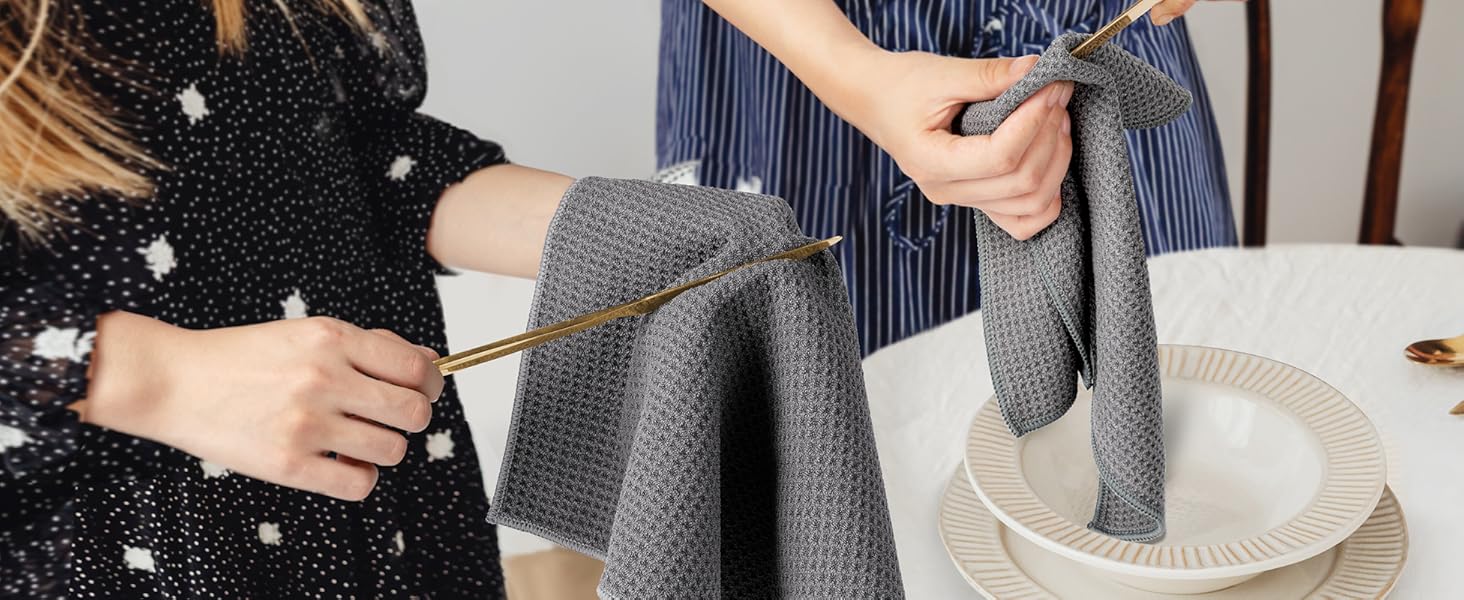 MR.SIGA Waffle Pattern Cleaning Cloths, 12.6 x12.6 inches, 6-Pack