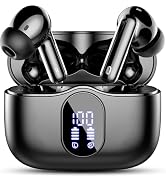 Wireless Earbuds, Bluetooth 5.4 Headphones Bass Stereo, Ear Buds with Noise Cancelling Mic, LED D...