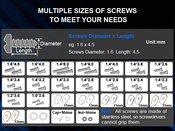 glasses screws repair kit