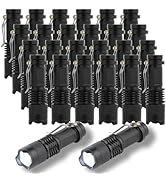 KunHe 24 Pack Small Mini LED Flashlight, Single Mode Zoomable Flashlights AA Battery Powerful Fla...