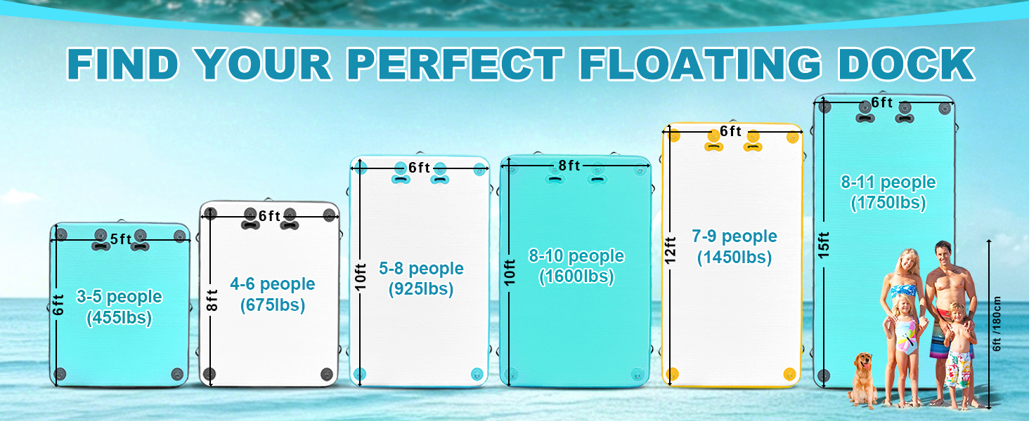 DIFFERENT SIZE for Inflatable Floating Dock