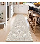 RUUGME Kitchen Runner Rug 2x10: Vintage Washable Hallway Runner - Low Pile Durable Polyester Non-...