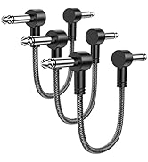MOSWAG Guitar Patch Cables 3 Pack, 6 Inch Pedal Board Cable 1/4 Inch Guitar Patch Auxiliary Cable...