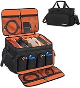 IBVIVIC DJ Cable File Bag with 6 Detachable Dividers High Capacity Gig Cable Bag for Cords,DJ Gea...