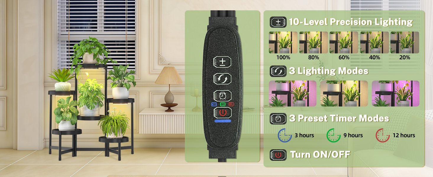 adjustable plant stand indoor with Grow light