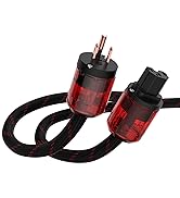 Tertullus HiFi Power Cable OFC Audiophile Ac Power Cable 125v 15a 12AWG with Us Pure Red Copper P...
