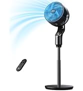 JRD Fan for Bedroom, 70° Oscillating Standing Fan, 100ft Quiet Pedestal Fans for Home Office, 85°...