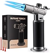 RONXS Torch Lighter, Refillable Kitchen Butane Torch, Cooking Torch with Safety Lock and Adjustab...
