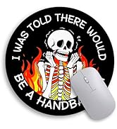 Immaturus Funny Skeleton Mouse Pad, Skull Small Mouse Pads for Desk, Round Spooky Mousepad for Wi...