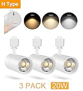 VANoopee 3-Color in 1 20W H Track Lighting Heads Dimmable Flicker Free Bright LED Track Lighting ...