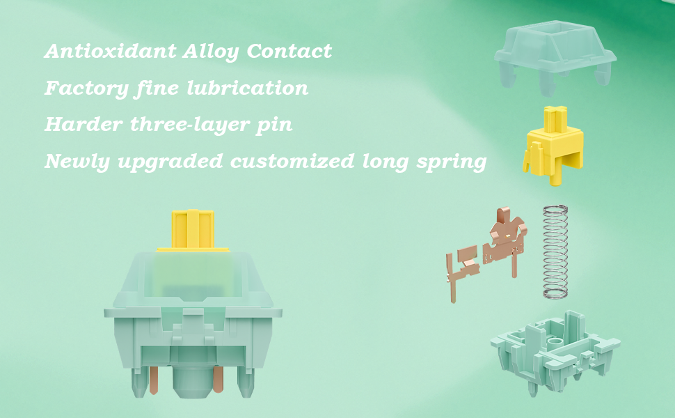 Gateron Jade Series Jade Yellow Pro V3 Linear Keyboard Switch