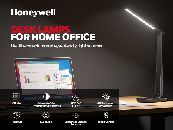 honeywell H2 desk lamp for home office,eye caring desk light