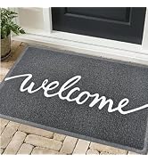 T.HENV Door Mat Welcome, Outdoor/Indoor Heavy Duty Non Slip Doormat for Front Door Entance, Outsi...