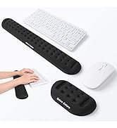 Univo Colors Black Keyboard Wrist Support and Mouse Wrist Rest Set, Made of Memory Foam Soft Gel,...