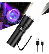 SKYFIRE Flashlight Rechargeable 6500 with UV Black Light,LED Super Bright Flashlights High Lumens...