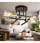 Phaosio 4-Light Sputnik Semi Flush Mount Ceiling Light Fixture, 5.9" Ceiling Canopy, Modern Metal...