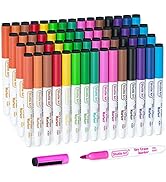 Dry Erase Markers, Shuttle Art 60 Bulk Pack 15 Colors Magnetic Whiteboard Markers with Erase, Fin...