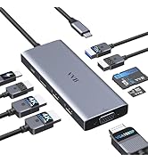 USB C Docking Station Dual Monitor HDMI Adapter for Dell HP Lenovo,Laptop Docking Station 3 Monit...