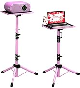 DECOSIS Pink Projector Stand Tripod 23.5" - 46.5", Laptop Tripod Stand Height Adjustable with Goo...