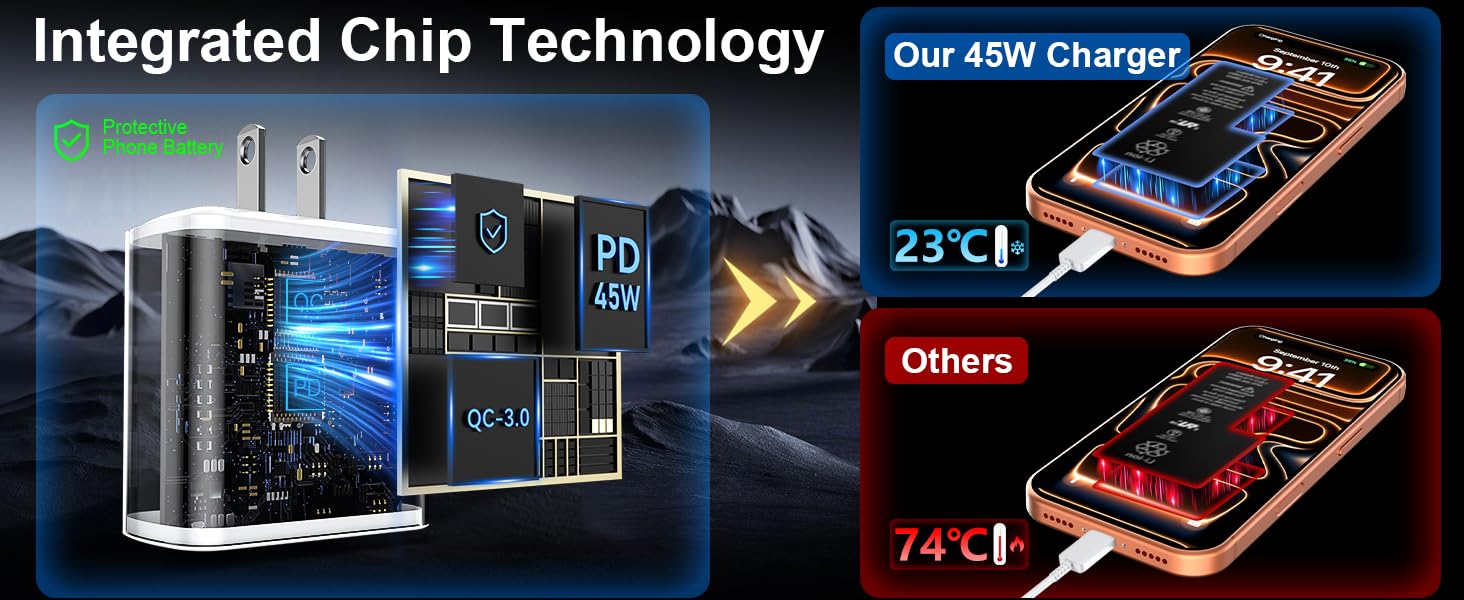 45w 40w iphone 17 16 15 air pro max charger fast charging 10ft long iphone charger cord