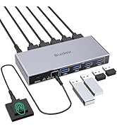 SUIDEK HDMI KVM Switch 1 Monitor 2 Computers, 4K@60Hz USB 3.0 KVM Switcher with 4 USB Ports for 2...