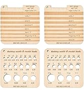 BENECREAT 4Pcs Wood Knitting Gauge Rulers, 2 Style Square Knitting Tool Crochet Hook and Knitting...