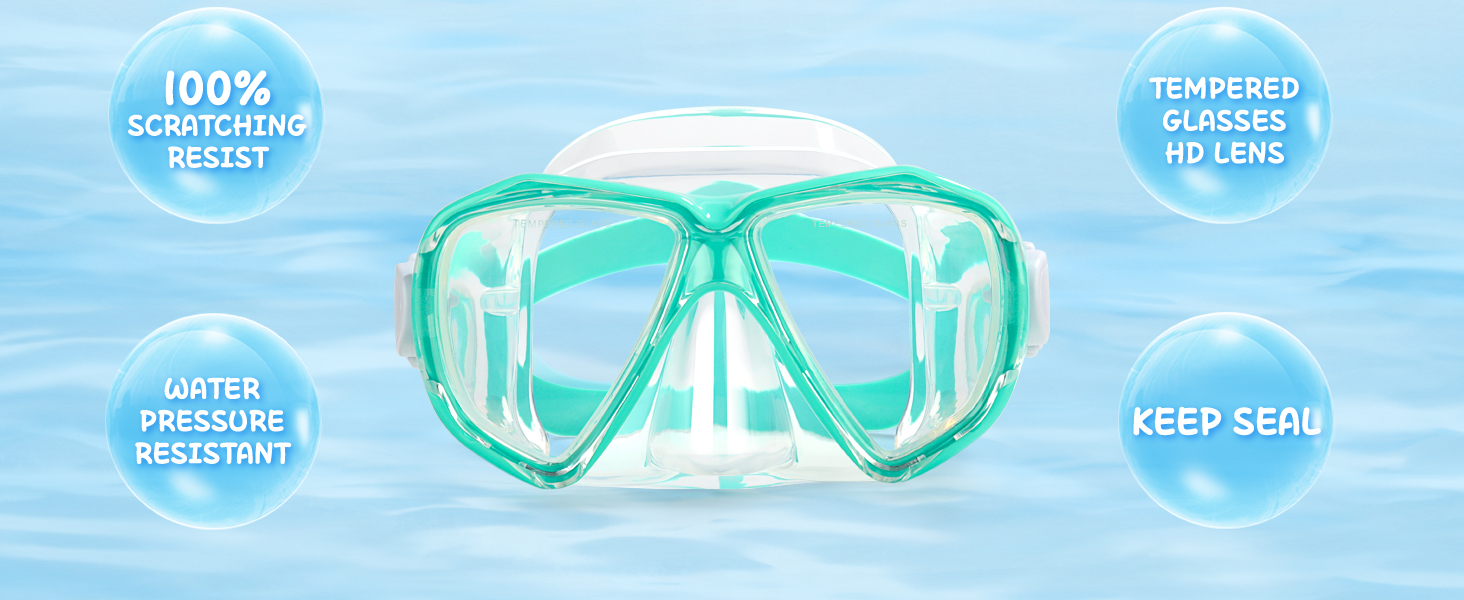 Kids Swim Goggles Snorkel Diving Mask Anti-Fog swim mask goggles with noes cover for kids(5-15)