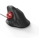 JOMAA Wired Trackball Mouse – 6-Button Ergonomic Design with CPI Switch (400/800/1200/1600), Red ...
