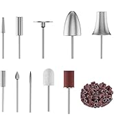 10pcs Nail Drill Bits Sets with 50Pcs File Sanding Bands, Professional Rotary Cuticle Remover Bit...