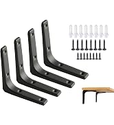 SAYAYO 4 PCS Iron Wall Shelf Bracket, 4 x 4 Inch Heavy Duty Shelf Support Bracket Decorative Join...