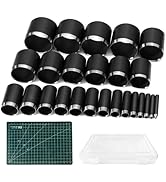 MVRPOWER Leather Hole Punch Set, 25-Piece Hollow Punch Set with A6 Cutting Mat &amp; Storage Box