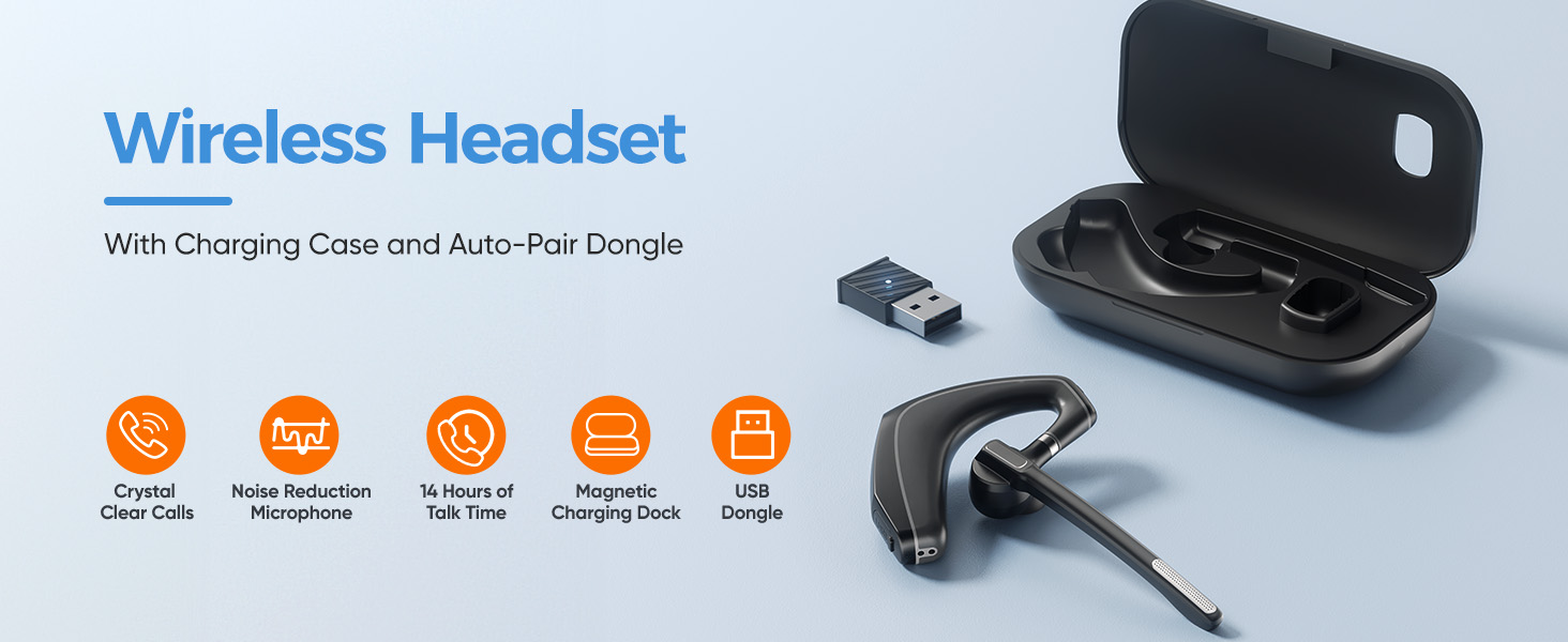 A6 bluetooth wireless headset mic pc work iphone phone computer