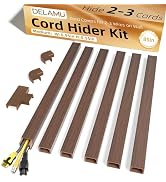 Delamu Cord Hider, 85in Cord Covers for 2-3 Wires on Wall, Self-Adhesive Cable Hider, PVC Wire Hi...