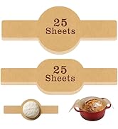 PLAPITATE Parchment Paper Bread Sling for Dutch Oven, Non-Stick Unbleached Bread Baking Mat, 50 P...
