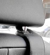 Teoenix Car Seat Headrest Hook, 2 Pack Leather Car Purses and Bags Hooks Holder Hanger for Car Gr...