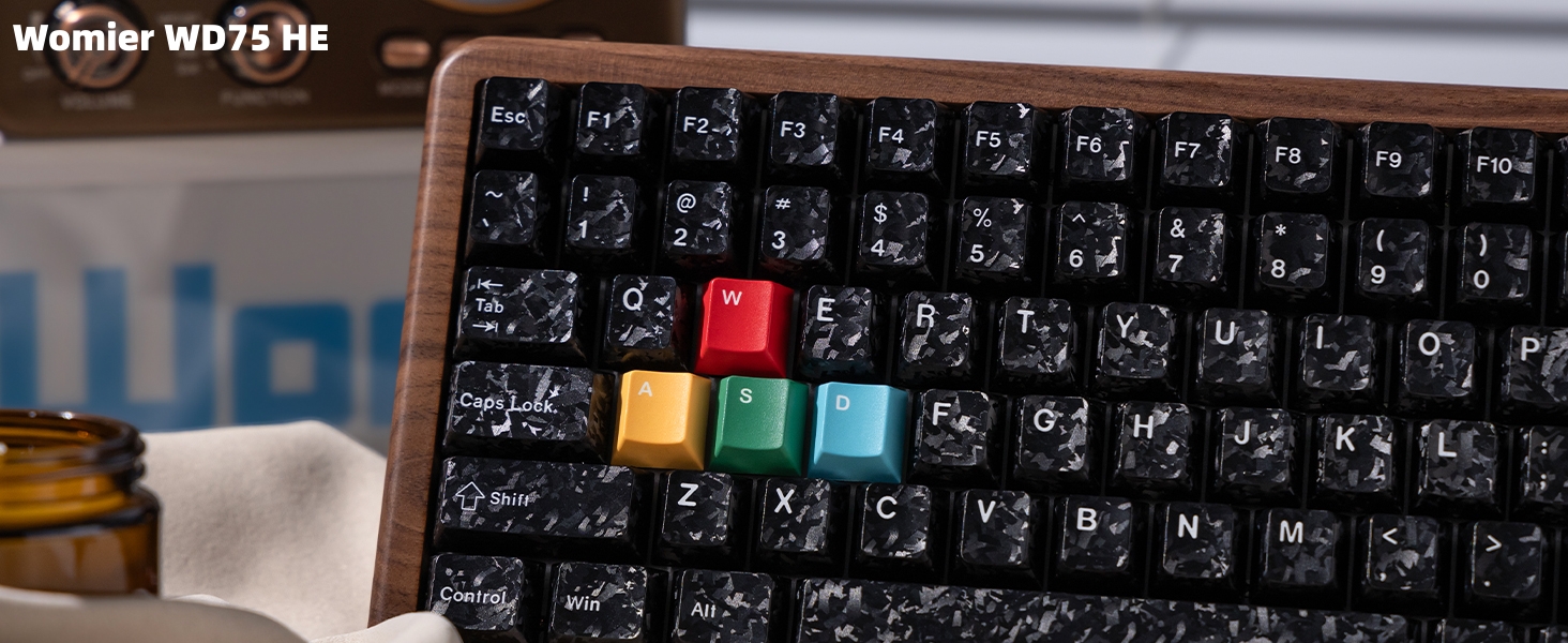 75% Hall Effec Keyboard Wood, Mechanical Keyboard Wireless Rapid Trigger Gaming Custom Keyboard